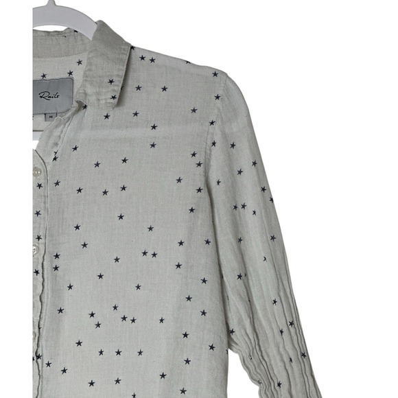 Rails Shirt Top Women's XS Long Sleeve Button Front Career Star Linen Blend - Picture 7 of 10